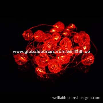 Wedding and Holiday LED Battery String Light with Flashing Jewel